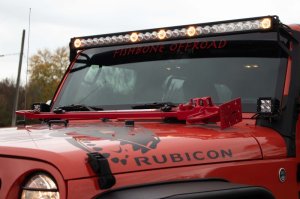 Jeep Wrangler Jack Mount - Hood - Fishbone Offroad - Hood Mounted Hi-Lift - Black textured powder coat - `07-`18